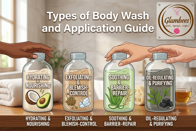 Types of Body Washes, Applications, and Matching Them to Your Skin Type